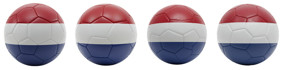 Obraz premium Netherlands Flag Football On Isolated Transparent Background