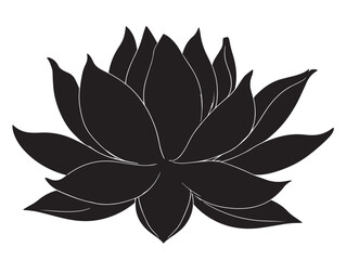Elegant lotus flower silhouette vector illustration artwork