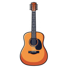 Obraz premium Classic Acoustic Guitar with Sunburst Finish and Black Pickguard