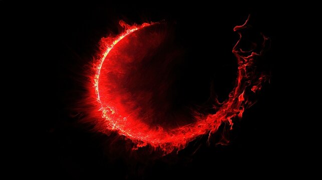 Large solar prominence during maximum solar activity, bright red plasma arc extending far from the Sun&acirc;&euro;&trade;s edge. 
