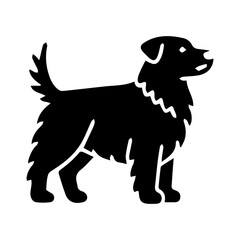 Silhouette of a golden retriever dog.