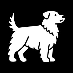 Simple white dog silhouette, perfect for pet-related projects.