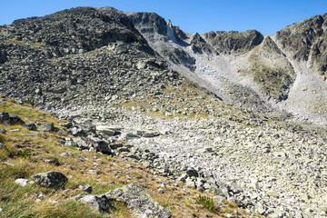 Landscape of Rila mountain Around Musala peak, Bulgaria