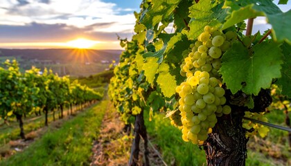 Fototapeta premium Vineyard at sunset (4)