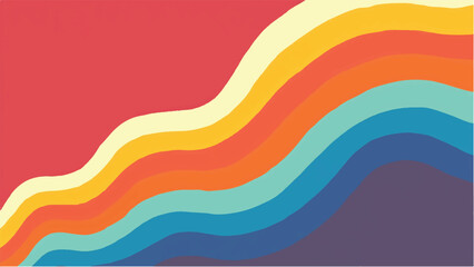 Retro wavy abstract background. Colorful wave pattern. Rainbow groovy wavy line design. Wavy background.