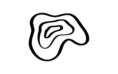 Hand Drawn Wavy Round Line Pattern or Textured Abstract Shape