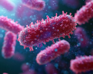 Naklejka premium Microscopic view of bacteria