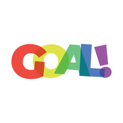 Colorful GOAL Typography Design letters illustration motivational success achievement ambition target objective rainbow colors graphics
