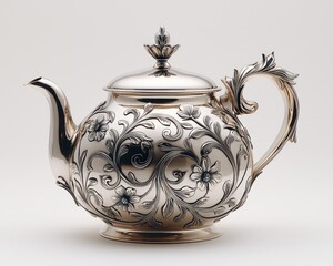 Ornate silver tea pot