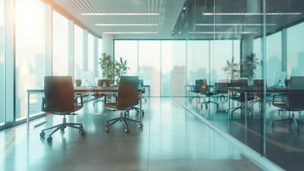 A room filled with chairs and a table, ideal for office meetings or conferences