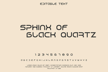 Retro futuristic font design with numbers and alphabet