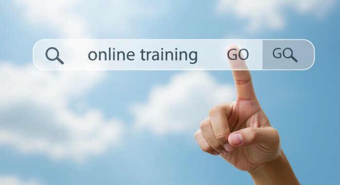 Discovering online training resources and educational opportunities through a search bar interface