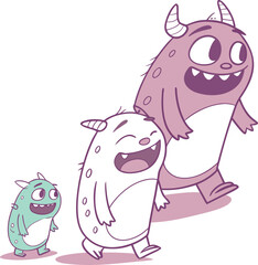 A cute, funny cartoon illustration of a smiling pink hippopotamus or fat piglet vector character drawing