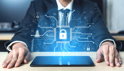Cyber security system protecting digital infrastructure. Cyber security ensures data safety,...