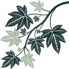Seamless floral vector illustration with green leaves isolated on a white background, perfect for a nature-inspired pattern design