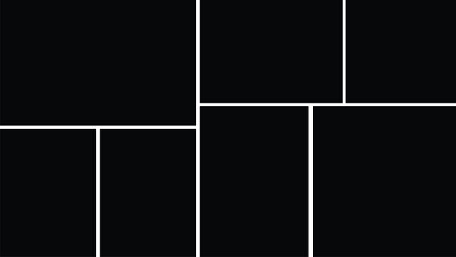 Vector photo collage 7 frames. Empty template for album, scrapbook, memory board, and portfolio display.