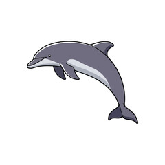 Obraz premium A playful dolphin leaping out of the water in a dynamic pose.