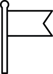 Simple outline drawing of a flag on a pole.