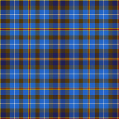 Blue, Brown, Red, White, Yellow Tartan Weave Pattern - Tile