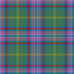Blue, Yellow, Green, Red, Purple, White Tartan Weave Pattern - Tile