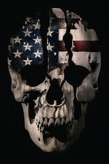 USA flag with skull