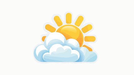Sunny day with fluffy clouds weather icon symbol vector