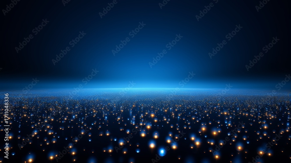 Wall mural blue sky with a large field of stars. the stars are scattered throughout the sky, creating a sense o