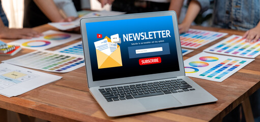 newsletter signup page on computer for customer to subscribe brisk newsletter update information to subscriber