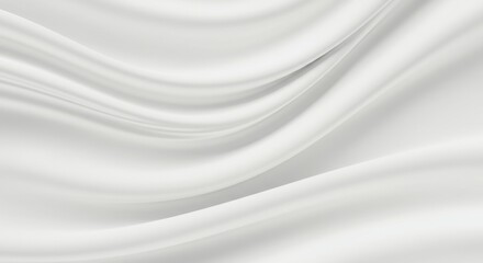 Fototapeta premium Elegant flowing white silk fabric texture with soft gentle folds creating a luxurious and smooth backdrop