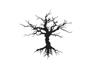 Dynamic Split Root Silhouette Illustration for Natural Artwork