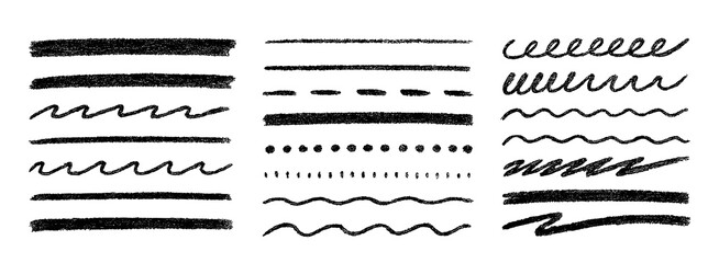 Pencil line chalk brush crayon underline scribble sketch vector doodle. Pencil crayon charcoal hand drawn doodle scratch grunge.