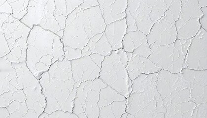 White Cracked Wall Paint Texture Background for Design and Surface Detail