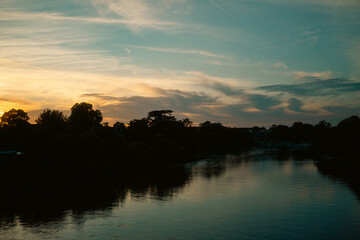 Fototapeta premium Sunset Over the River Thames in Richmond