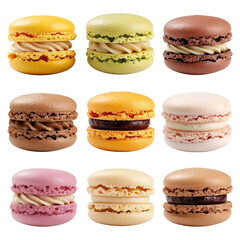 Macarons Assortment Shown At Table Display of Confectioneries