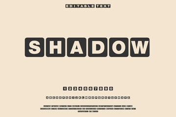 Obraz premium Retro shadow font with vintage alphabet blocks and text