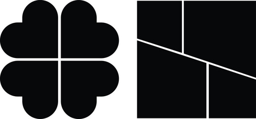 Modern collage 4 frame photos. Template for portfolio. Photo tiles layout. Vector illustration.