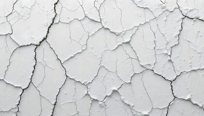 Fototapeta premium Cracked White Wall Texture with Peeling Paint