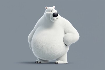 Cute Polar Bear Cartoon - Adorable White Fur Winter Animated Animal Illustration with Playful Character Design