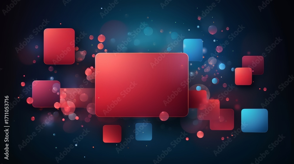 Canvas Prints colorful background with red squares and blue squares. the squares are blurry and overlapping