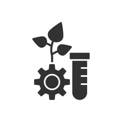 Plant Engineering Lab Icon - Plant Gear Test Tube Icon 