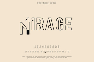 Mirage typographic design with clean lines and subtle text