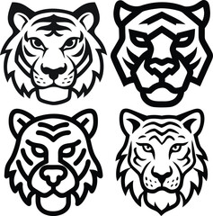Obraz premium Tiger Face vector