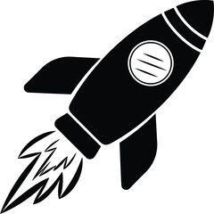Simple rocket icon. Vector illustration