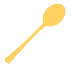 3d render golden spoon utensil with transparent background