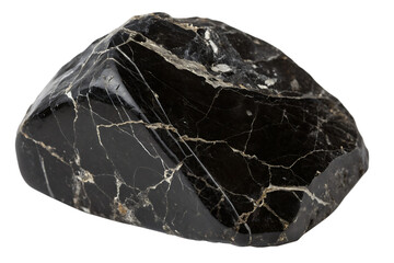 Black Mineral Texture On Transparent Background