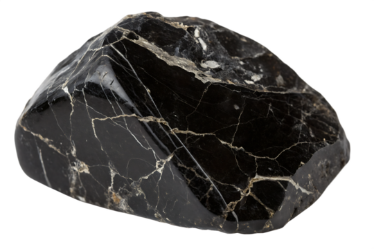 Black Mineral Texture On Transparent Background