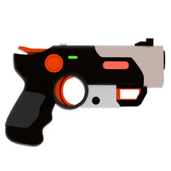 3d render futuristic toy gun with transparent background
