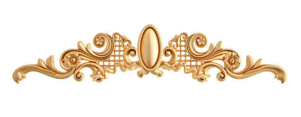 Modern golden ornament isolated on a white background.