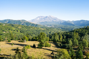 Mount St. Helens National Park in Washington State on a day of high winds blowing ash into the air causing resuspension and rumors of volcanic activity