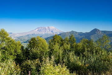 Mount St. Helens National Park in Washington State on a day of high winds blowing ash into the air causing resuspension and rumors of volcanic activity